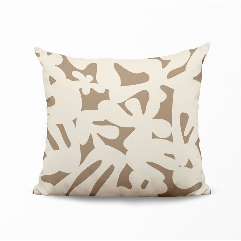 Coussin intérieur / extérieur en polyester filé Lara, 17 po x 17 po, Blanc cassé