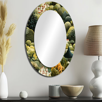 Miroir mural vert Green Dreamy Forest Landscape