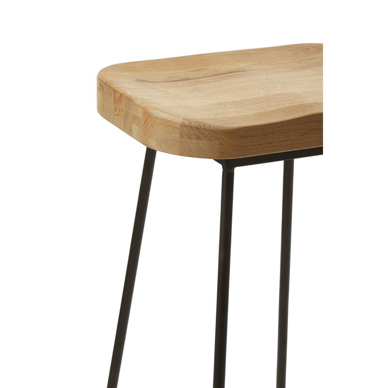 Levon Counter Stool with Metal Frame, Grey Oak