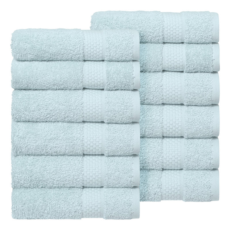 Essuie-mains en coton éponge Starlight, Bleu clair