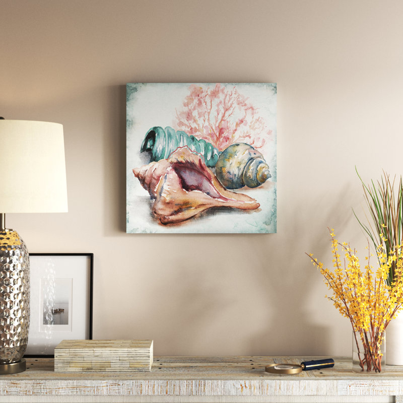 «Sea Shells III» par Tre Sorelle Studios - reproduction sur toile, H 12 po x l 12 po