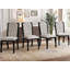 Ensemble de 4 chaises de salle à manger rembourrées, chaises de cuisine capitonnées avec pieds en bois massif et garnitures cloutées-938522853