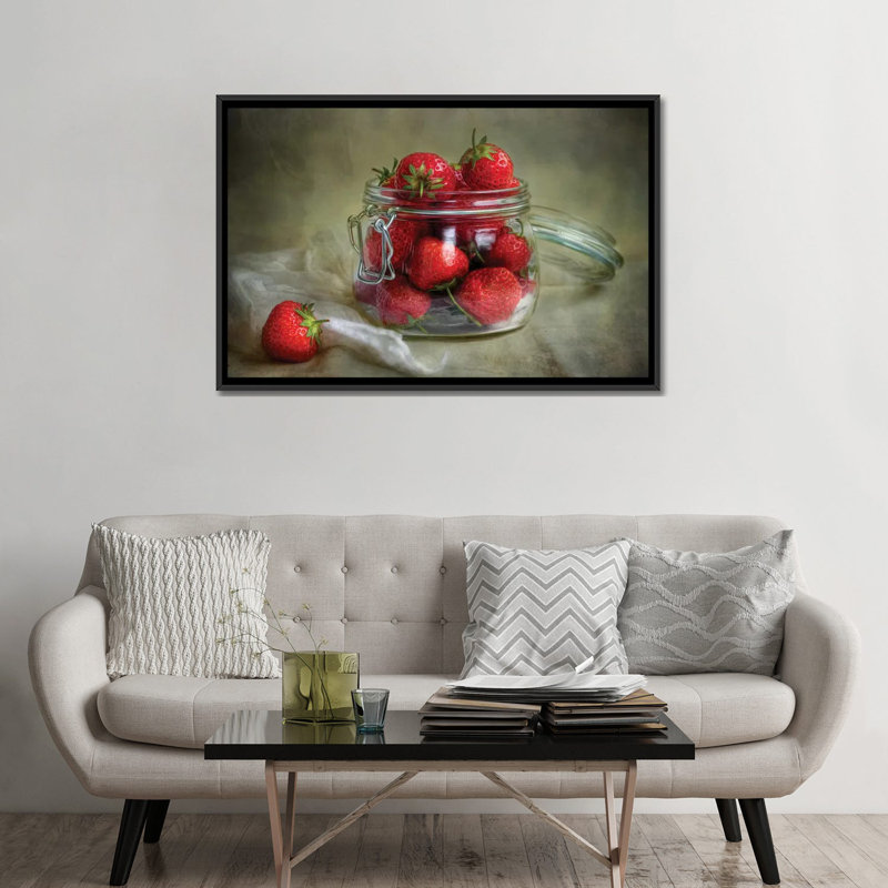« goûts of summer », reproduction sur toile, H 18 po x l 26 po x P 1,5 po, Toile avec cadre noir, Pas de tapis