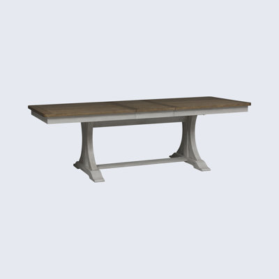 Harlowe 6 Person Trestle Dining Table Set w/ 18" Leaf