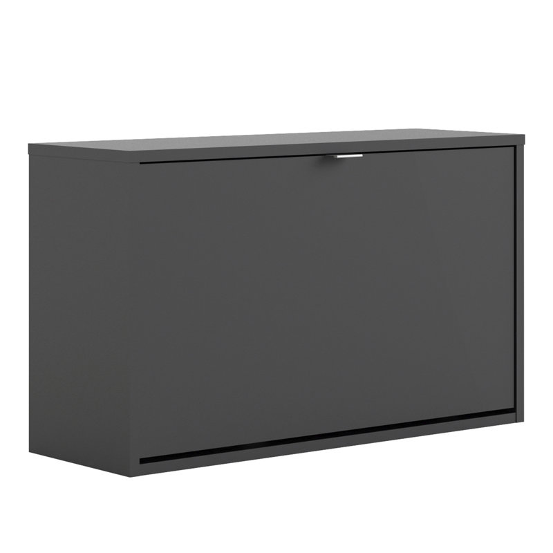 Shoes 3 Pair Stackable Shoe Storage Cabinet, Matte Black