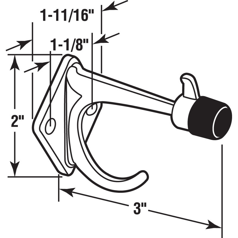 Prime-Line Zinc Baseboard Stop