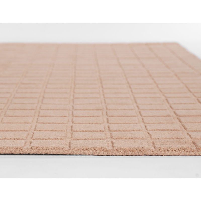 Handmade Blush Wool Tufted Rectangular Area Rug 2' x 3'