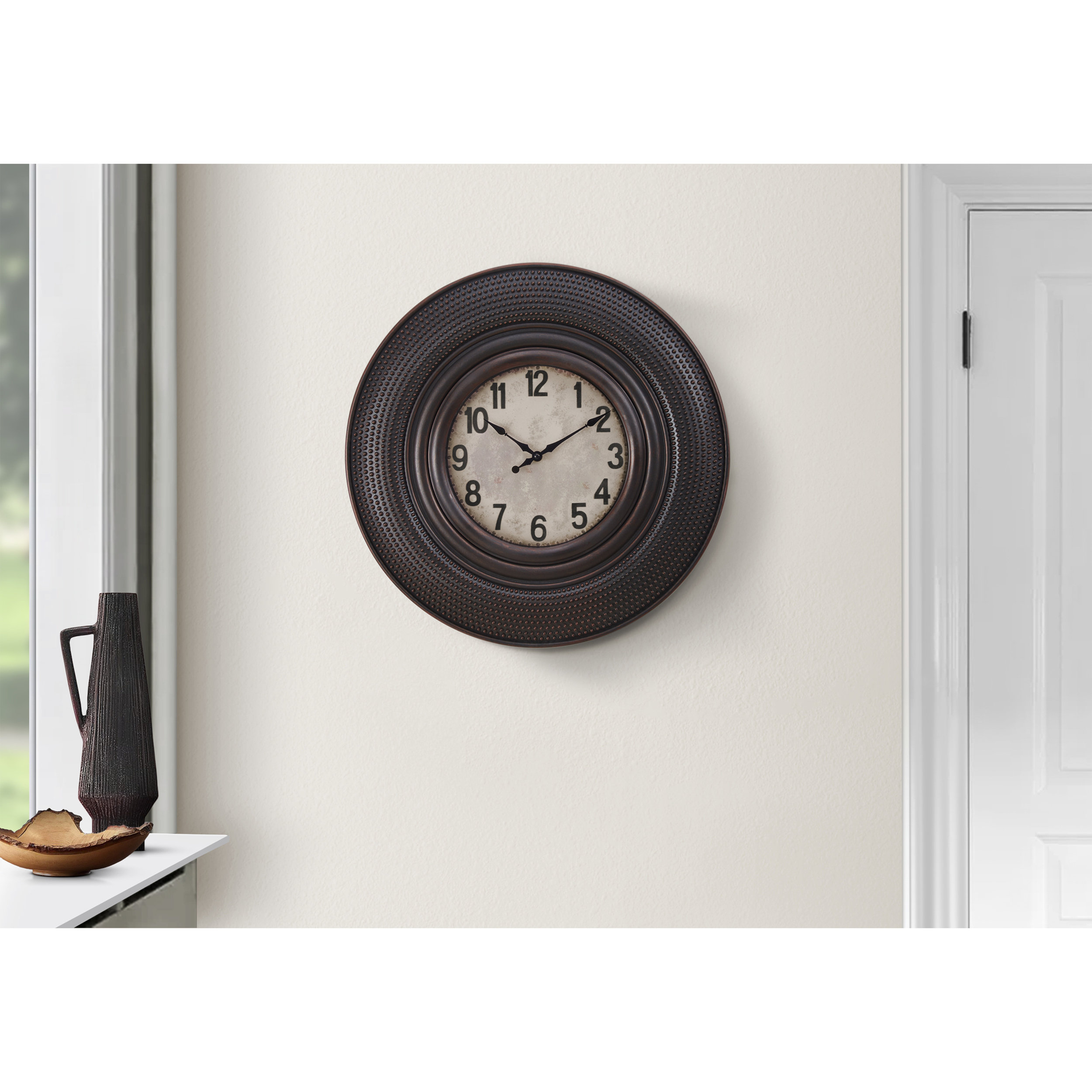 Enduring Clock Ophelia & Co. 20-Inch Round Transitional Wall Clock in Weathered ...