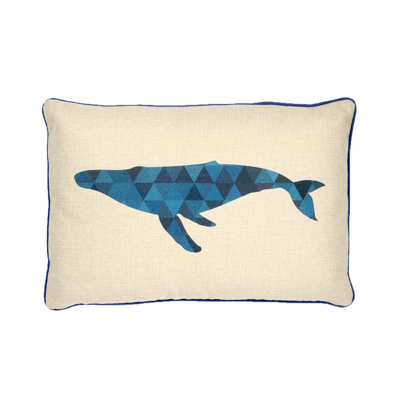 Housse et insert de coussin décoratif Summerside, 12 po x 18 po x 0,13 po, Bleu marine, Plumes