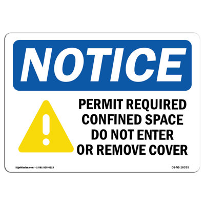 Permit Required Confined Aluminum Sign 12 x 18