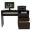 Bureau d'ordinateur 3 tiroirs, une tablette-2019869927