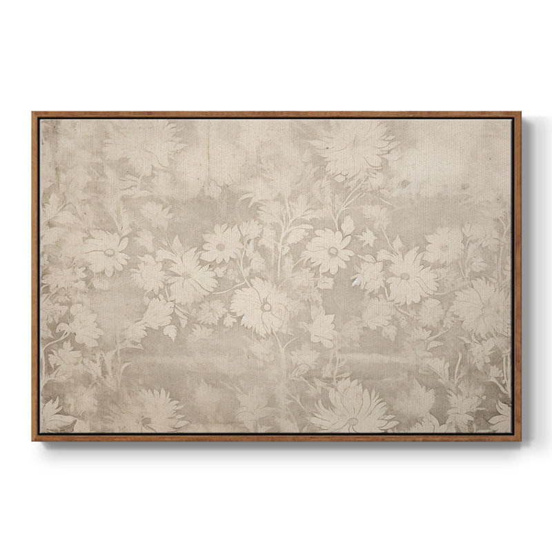 Botanique rétro - I, H 17 po x l 25 po x P 2 po, Toile encadrée noyer flottant