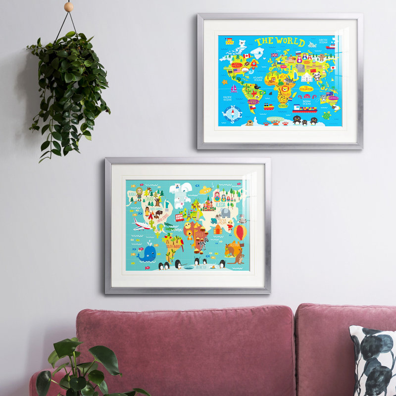 Reproduction de photo sur toile, Papier avec cadre argenté, Blanc mat