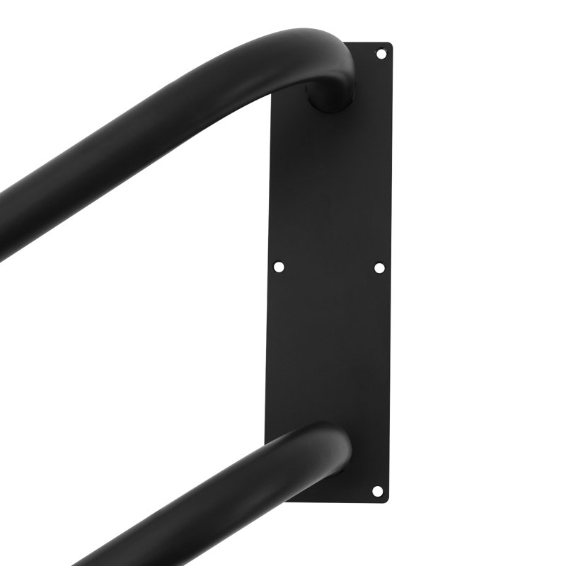 U-Shape Left Side Wall-Mounted Handrai, Black