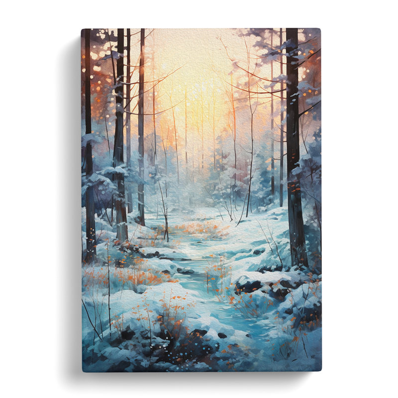 Winter Forest Contemporary No.4 - Art Prints - Wrapped Canvas, 76cm H x 50cm W x 3cm D