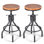 Ensemble, tabouret de bar pivotant à hauteur réglable en bois et métal