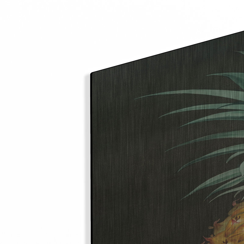 Art mural luxueux en métal «Vintage Pineapple 2» par Wild Apple, 24 po x 36 po, H 36 po x l 24 po