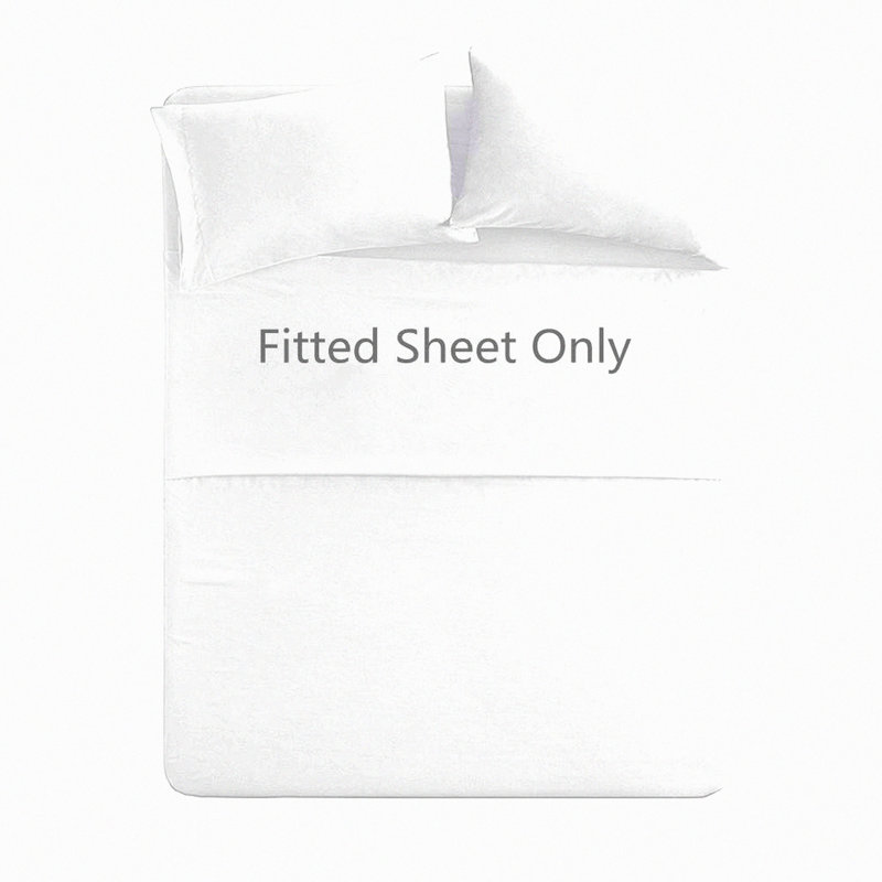 Luxury Cotton DreamFit Fitted Sheet - 300 Thread Count, Deep Pocket, Breathable & Silky Soft - Full Size White Bedding Essential