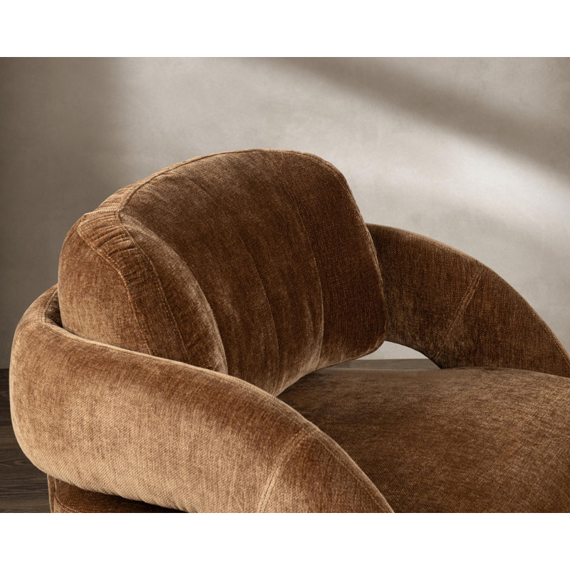 Salino Upholstered Fabric Lounge Accent Chair, Bronze Polyester