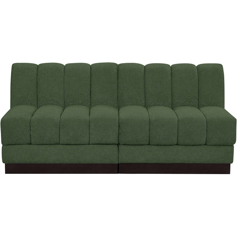 Causeuse rembourrée Quinn, Tissu chenille vert