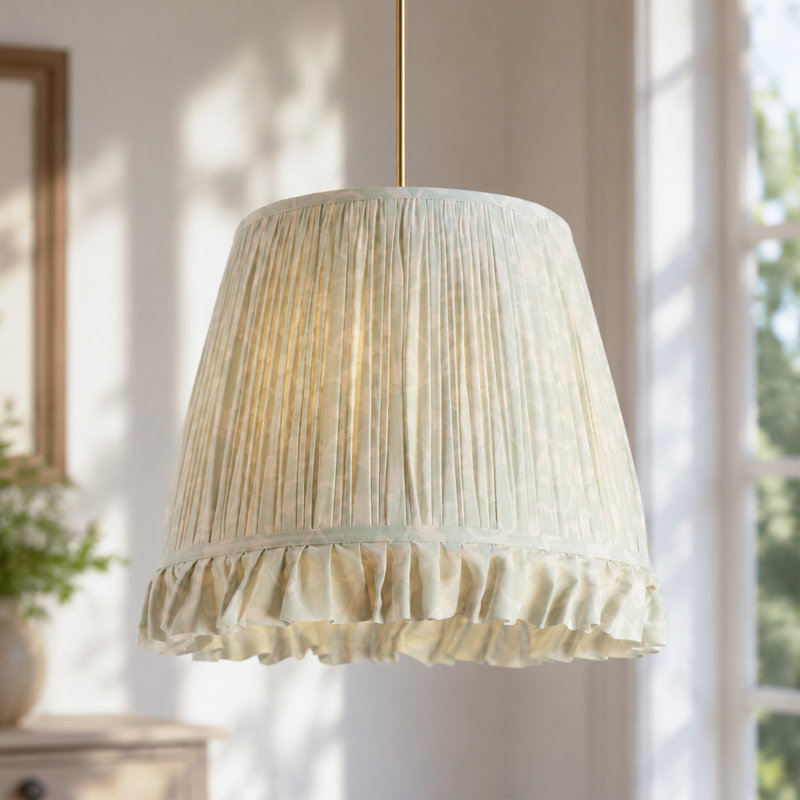 Luminaire suspendu en laiton 4 lumières à intensité variable, Sauge à motif floral