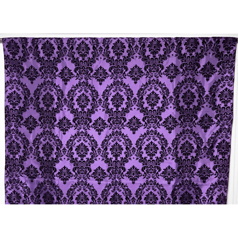 Amboy Semi Sheer Curtain Single Panel, 56" W x 108" L, Black/Lavender