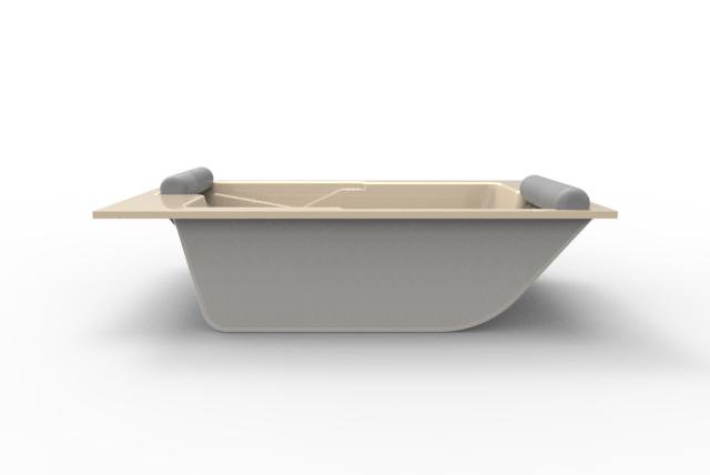 Ashley 72'' L Soaking Bathtub, Bone, Polished Chrome