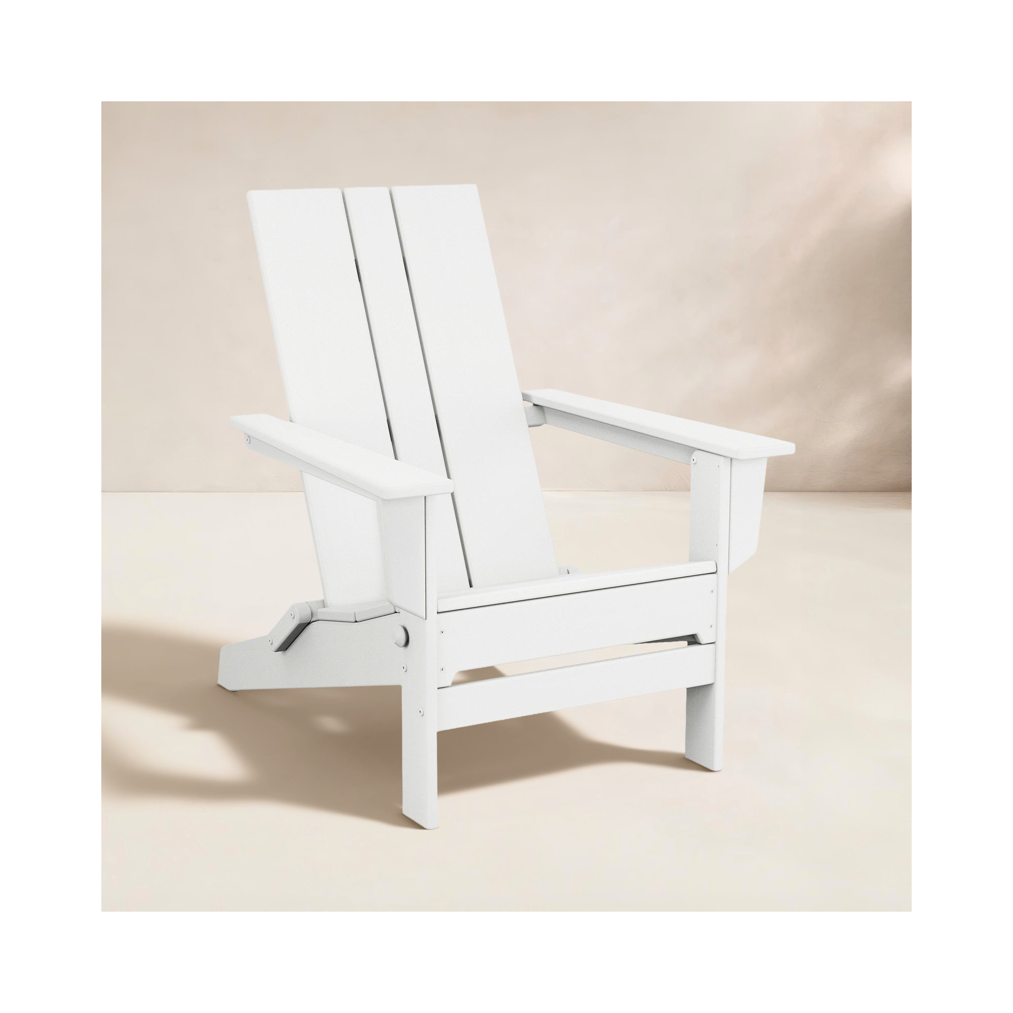 POLYWOOD x AllModern Folding Plastic Adirondack Chair, White