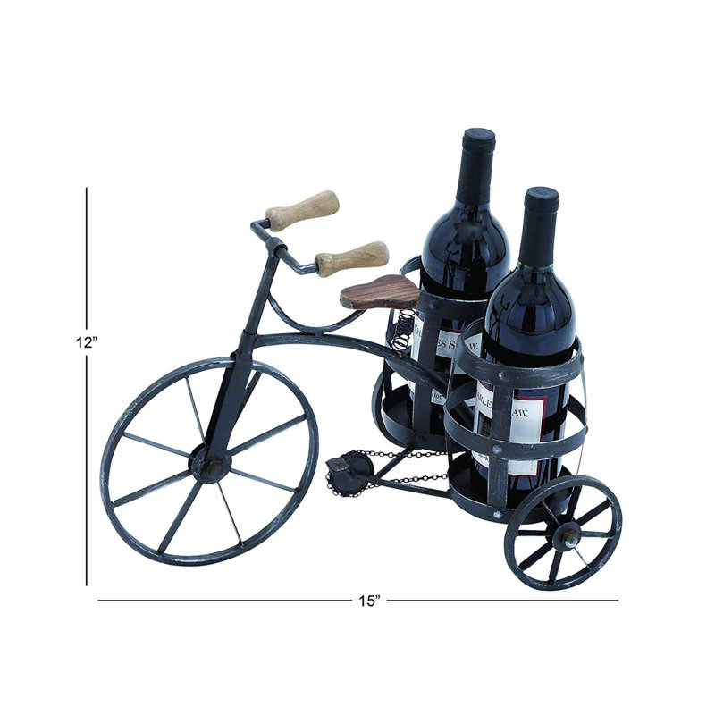 Dudley 2 Bottle Tabletop Wine Bottle Rack in Black