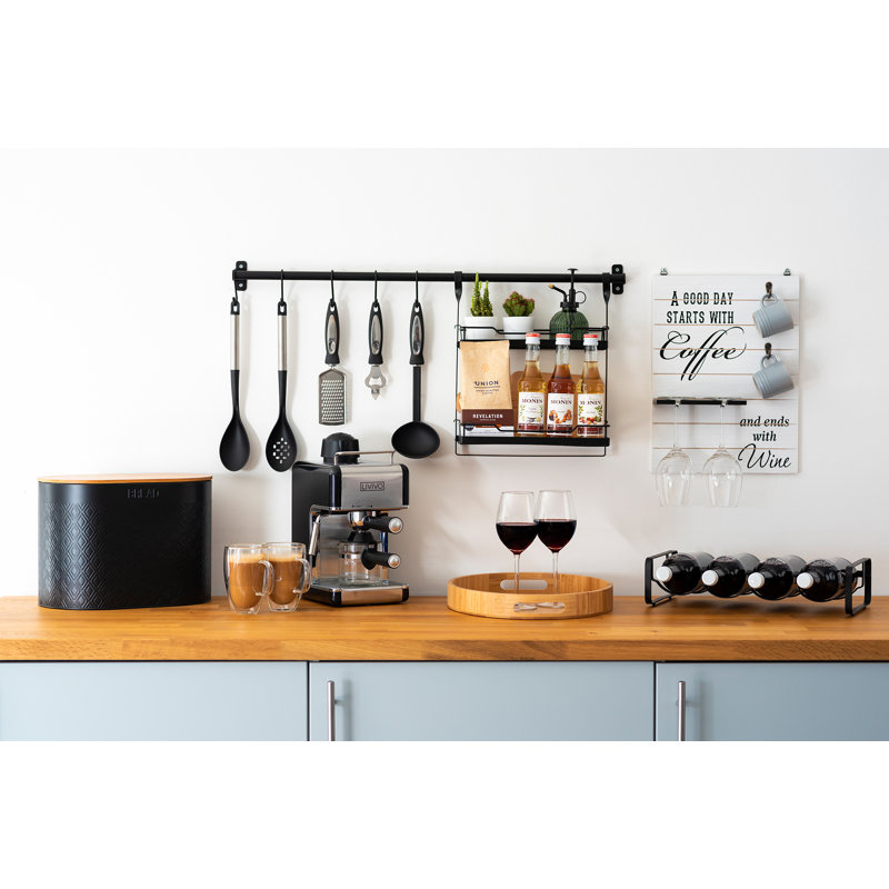Wall Mounted Wine Glass Rack in White