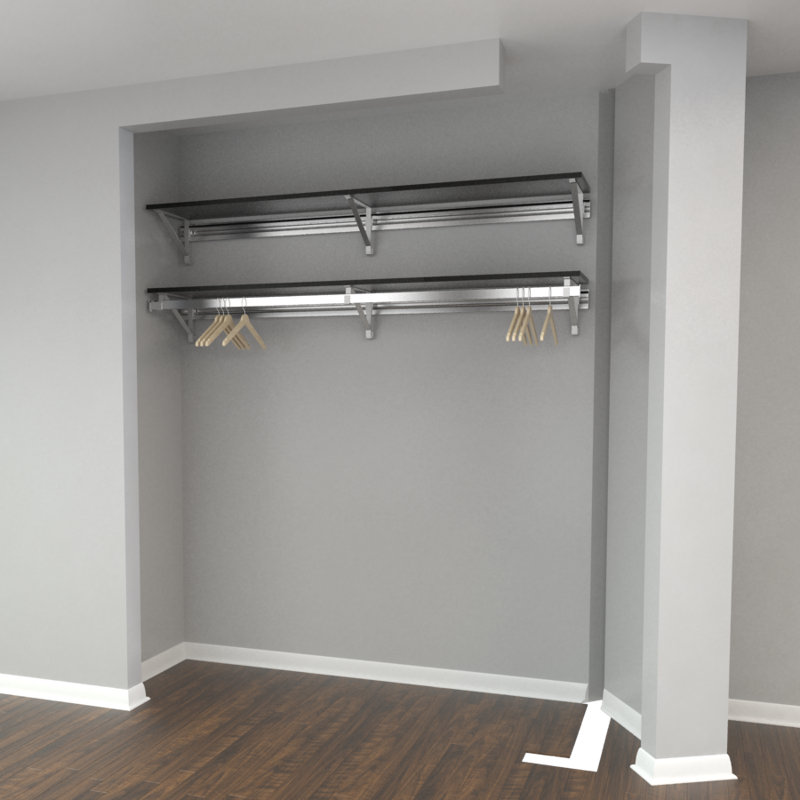 Single Shelf-Hang Closet System with Second Shelf (shelf only), White, 8.5"H x 36"W x 11.75"D