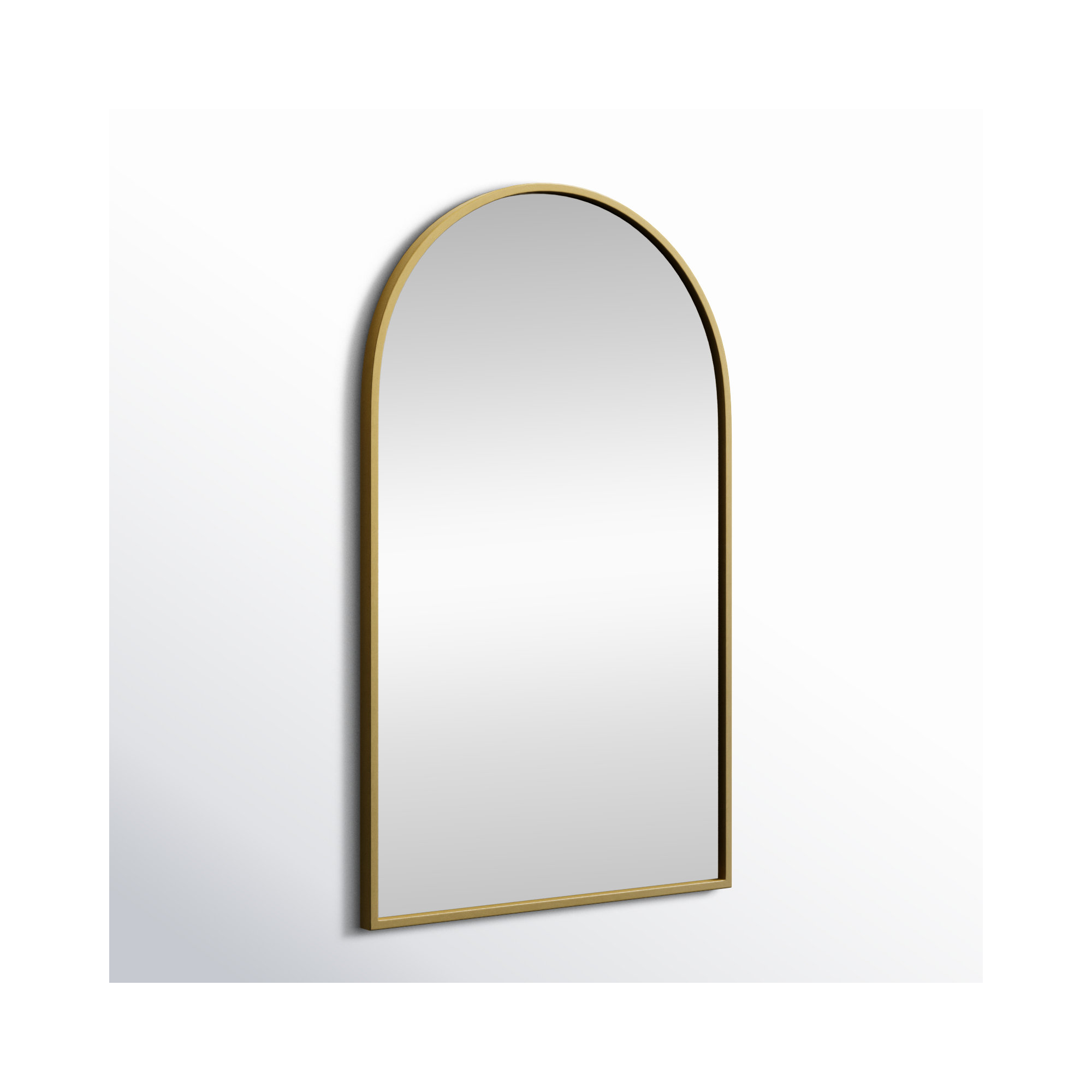 Sabine Metal Arch Wall Mirror, Brass, 36" x 22"