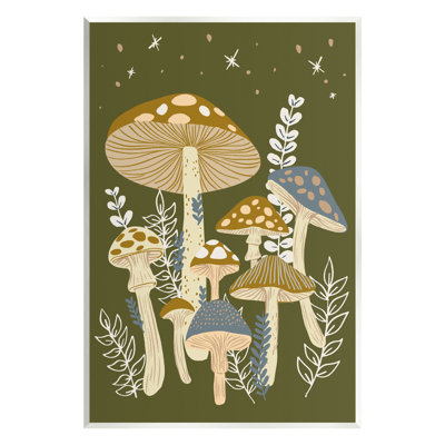 Au-786-Wood " Cottage Mushrooms Whimsical Nature " by Ziwei Li