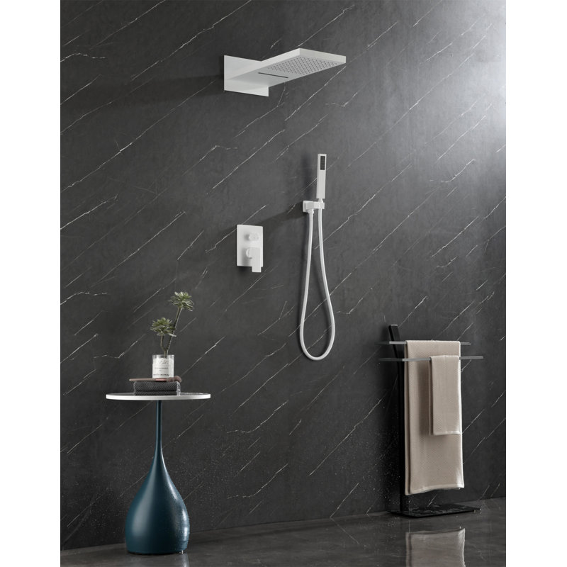 Système de douche, pomme de douche cascade avec douche à main, ensemble de robinet de douche mural pour salle de bain