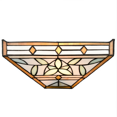 Tiffany Wall Sconce With Stained Glass Shade