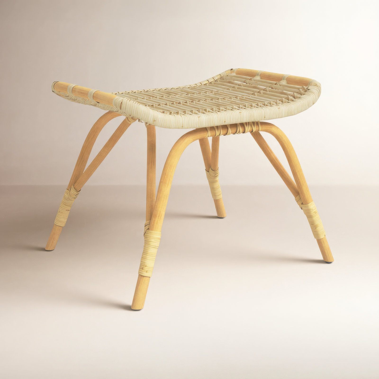 Lorelei Upholstered Ottoman, Natural