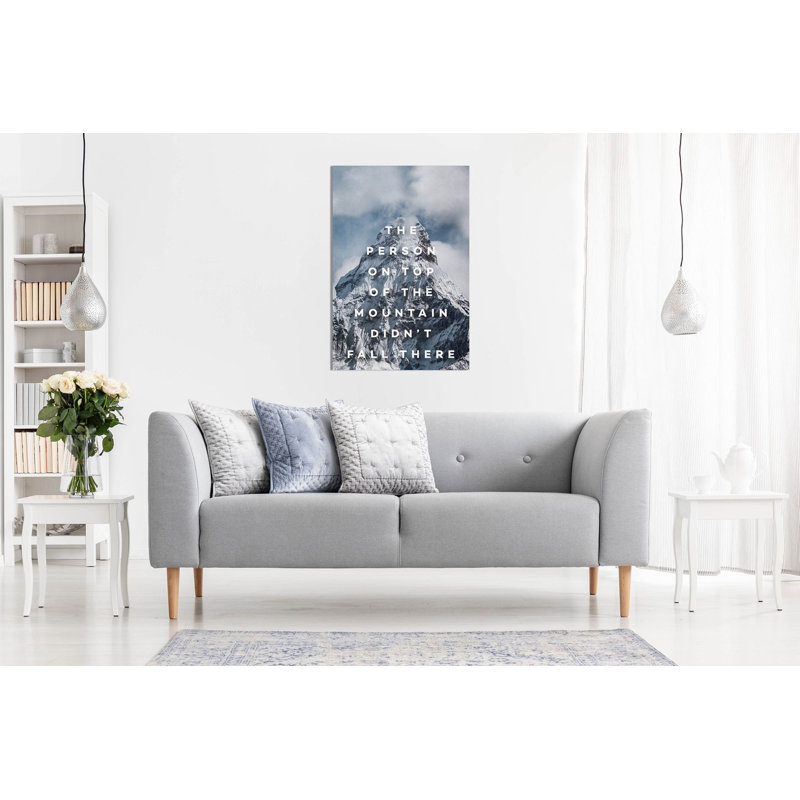 Inspirational Motivational Mountain Climb - Wrapped Canvas Print, 76cm H x 51cm W