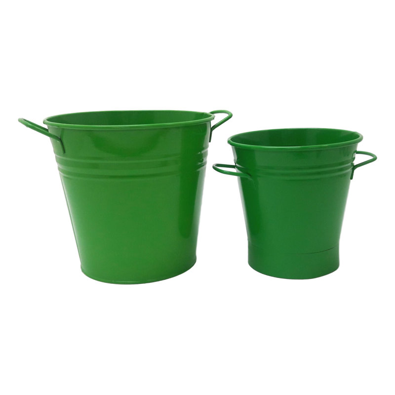 Nohoff Metal Pot Planter, Apple Green