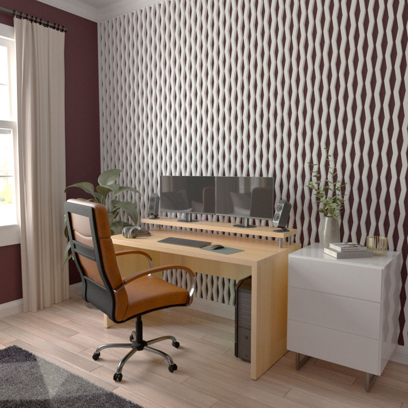 Ensemble de panneau mural décoratif à lattes réglables Eastport, H 94 po x l 1,5 po x P 1 po