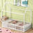 Metal House Bed With Fence-2039511008-2039511038