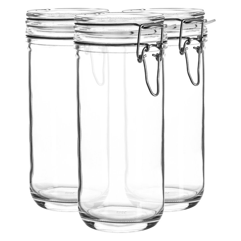 Fido Glass Storage Jars, 16cm H x 10.5cm W x 10.5cm D