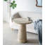 Table d'appoint ronde 22 pi x 22 po x 25,5 po en ciment crème avec base piédestal-864586190