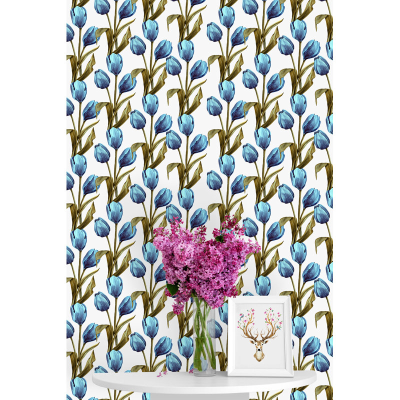 Panneau de papier peint adhésif Jeannie Tulips, L 75 po x l 25 po