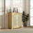 Modern Sideboard with Solid Rubber Wood Top, 2 Drawers, 2 Doors &amp; Adjustable Shelf | Natural Rattan | Wood | Dining Room-1145110604