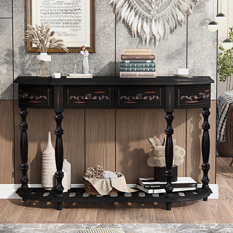 Cenie 52'' Solid Wood Sideboard, Black