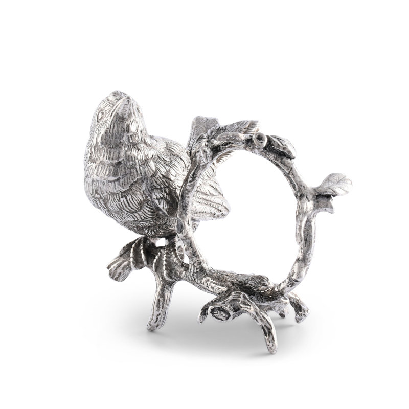 Song Bird Pewter Metal Handcrafted Napkin Ring