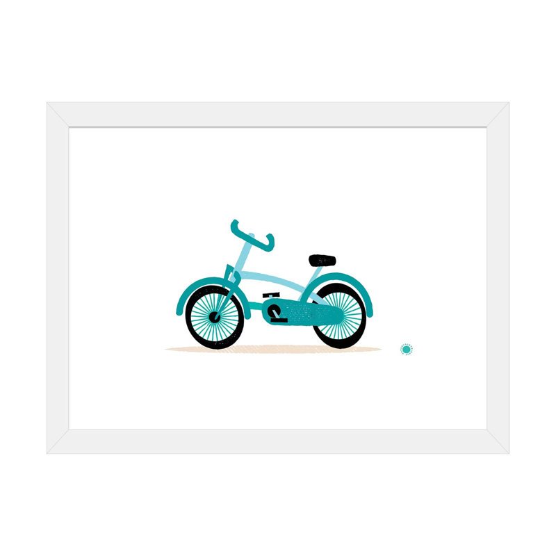 Vélo - imprimé, Blanc, H 24 po x l 32 po x P 1 po, Papier encadré blanc