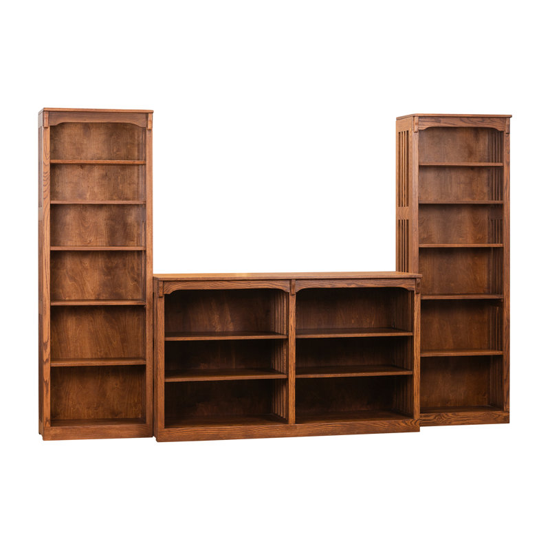 Tv Stand Wall Unit, Oak Wood, 36"H x 108"L x 18"W