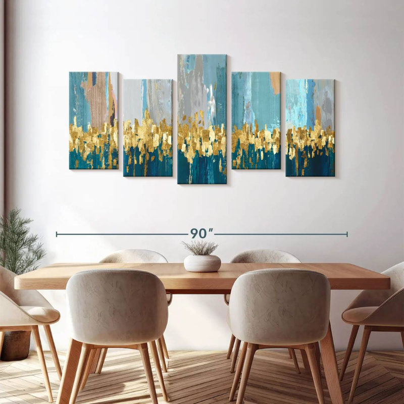Starlight - 5 impressions sur toile tendue, H 40 po x l 80 po x P 1,25 po