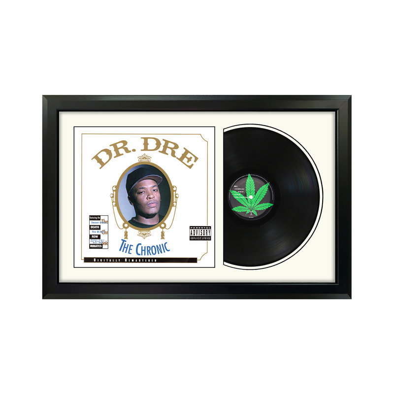 Dr. Dre "The Chronic", disque vinyle encadré, art mural, pochette de présentation d'albums, décor de souvenirs de musique, cadeau unique pour les amateurs de vinyle